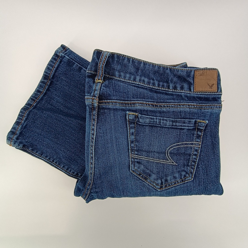 American Eagle Favorite Boyfriend Jeans Women 10 Blue Stretch Denim Casual Y2K